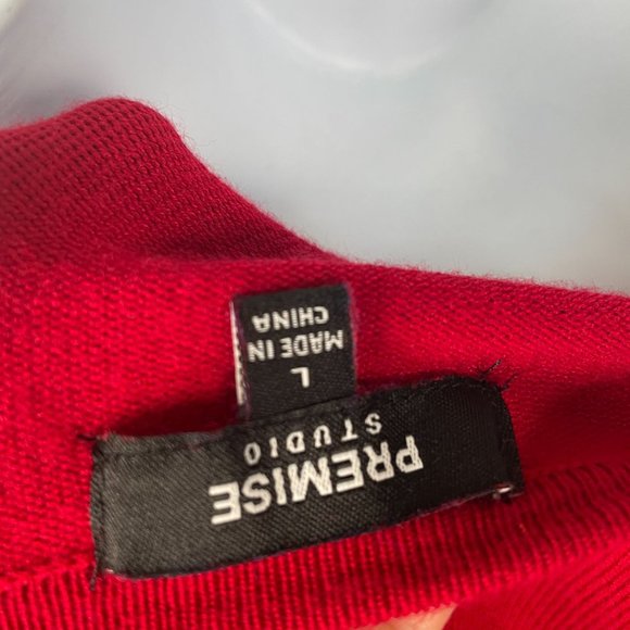 PREMISE STUDIO button front long sleeves red cardigan Large - Picture 6 of 6